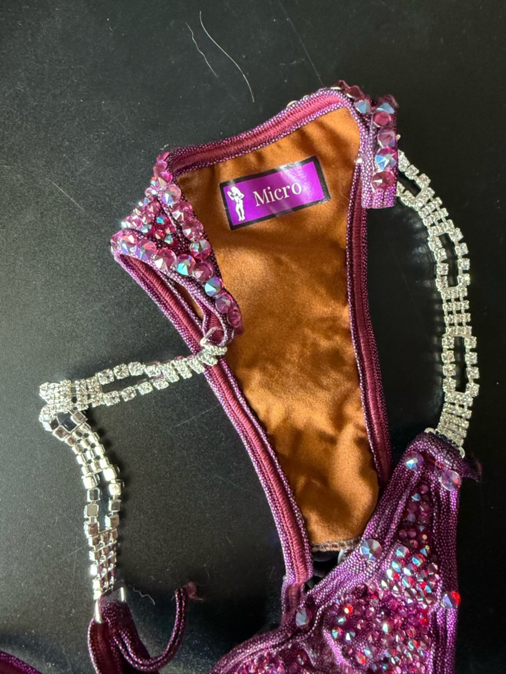 Purple Rhinestone Embellished Bikini Set - Picture 5 of 10